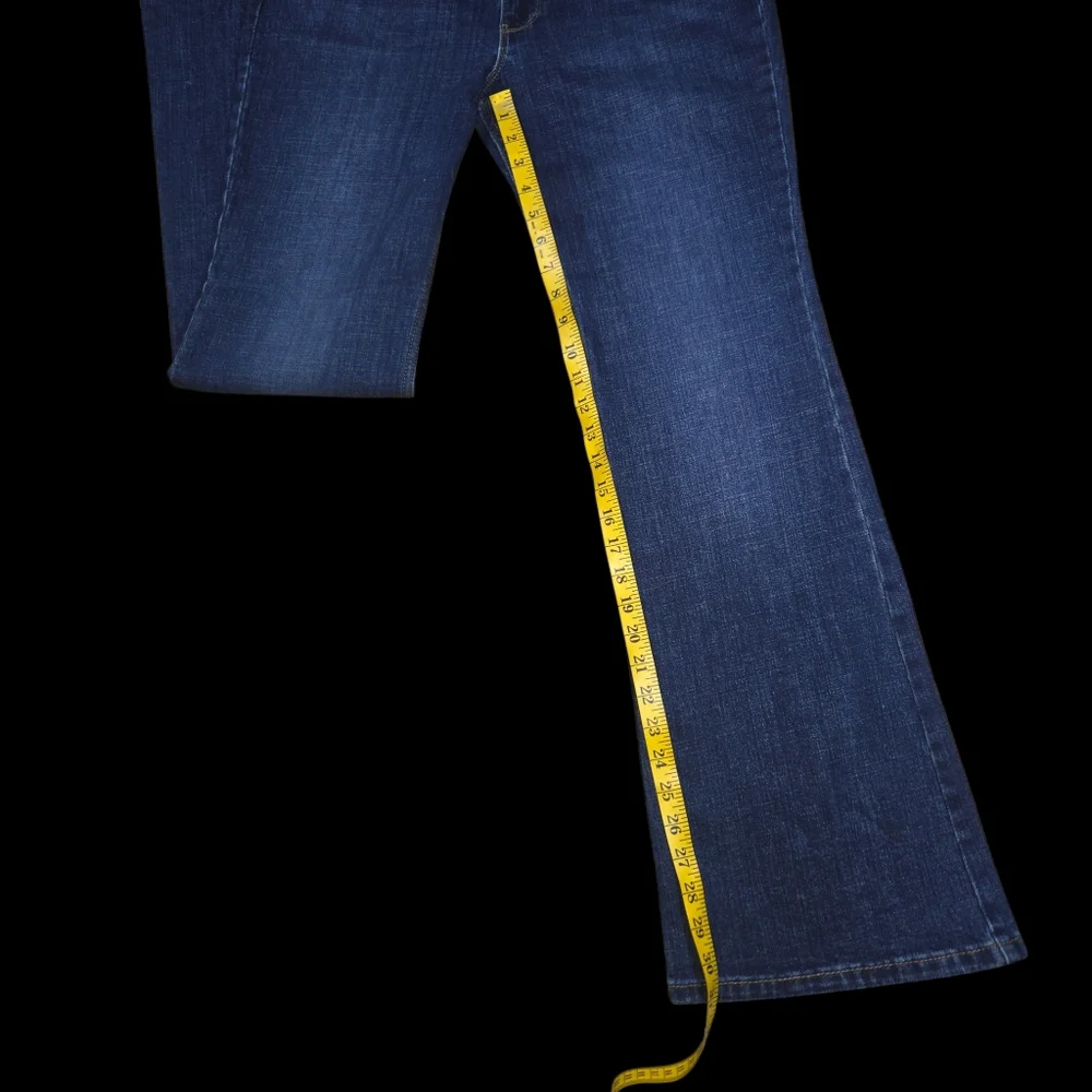 Wrangler High Rise Fierce Flare Jeans Dark Wash Retro Western Denim - Picture 5 of 10